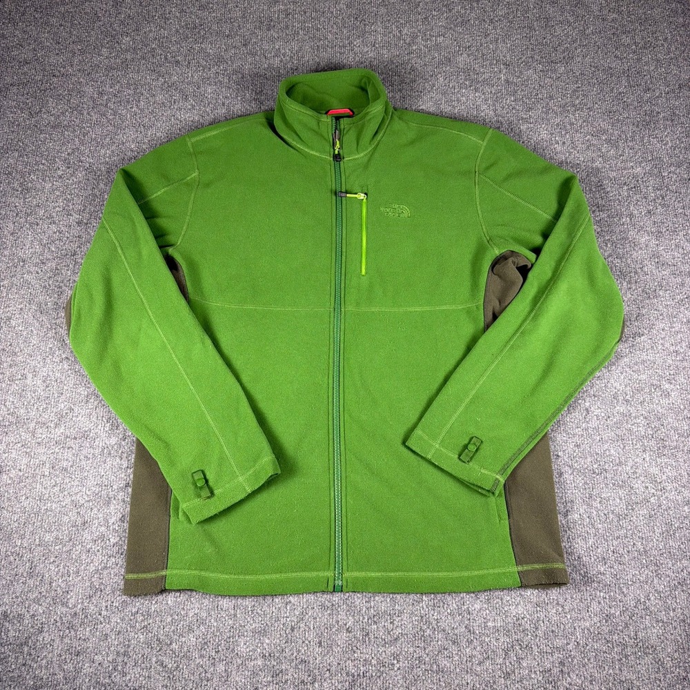 The North Face Polartec Fleece Jacket Mens Large Green Full Zip